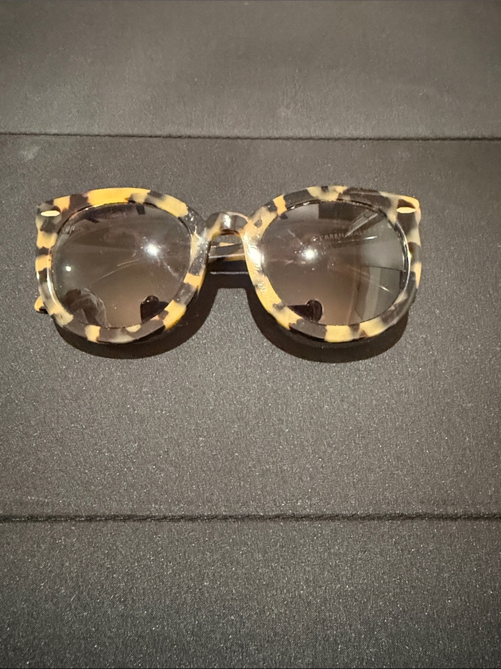 Karen Walker Tortoiseshell Round Sunglasses - Brown/Yellow Pattern
